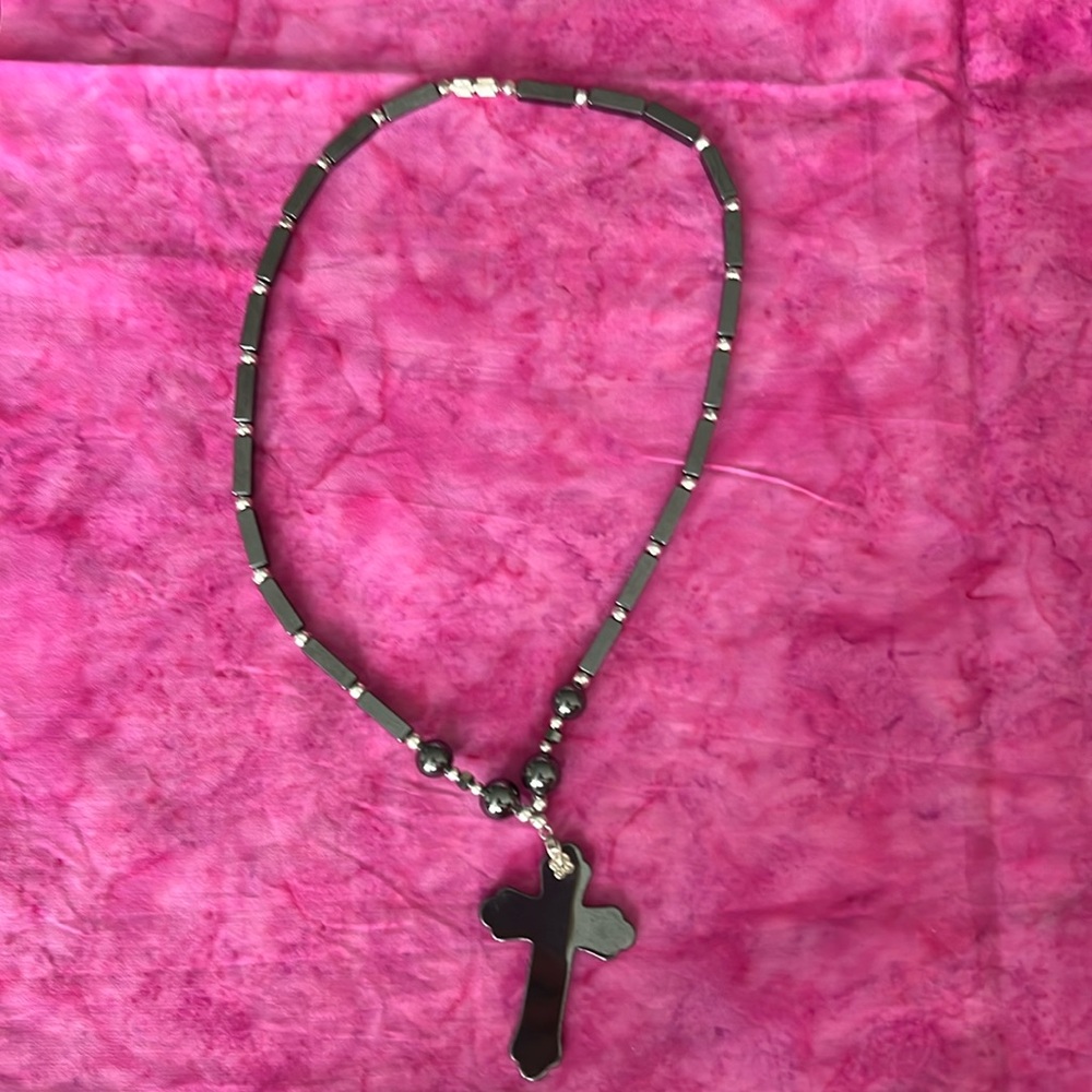 Hematite Cross Necklace